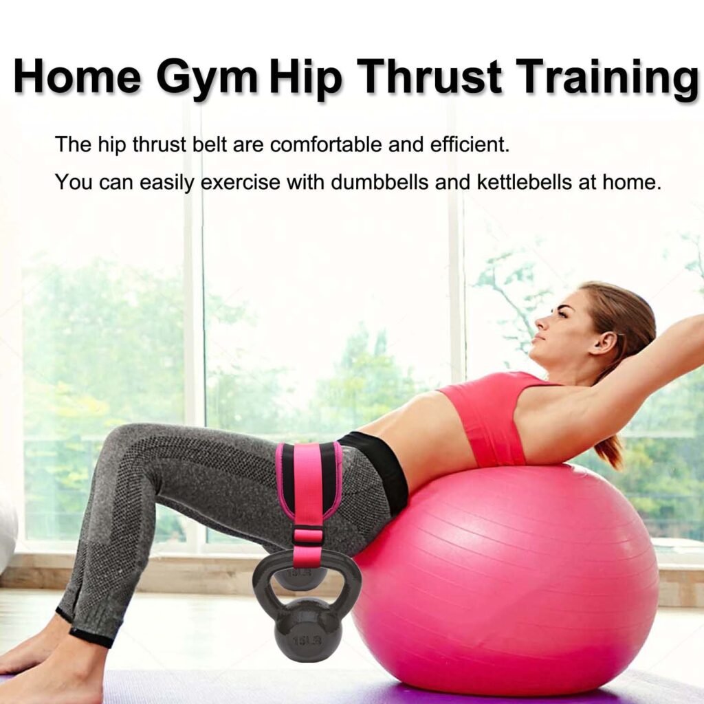 Hip Thrust Belt Glute Bridge Pad Workout With Dumbbells Kettlebells For