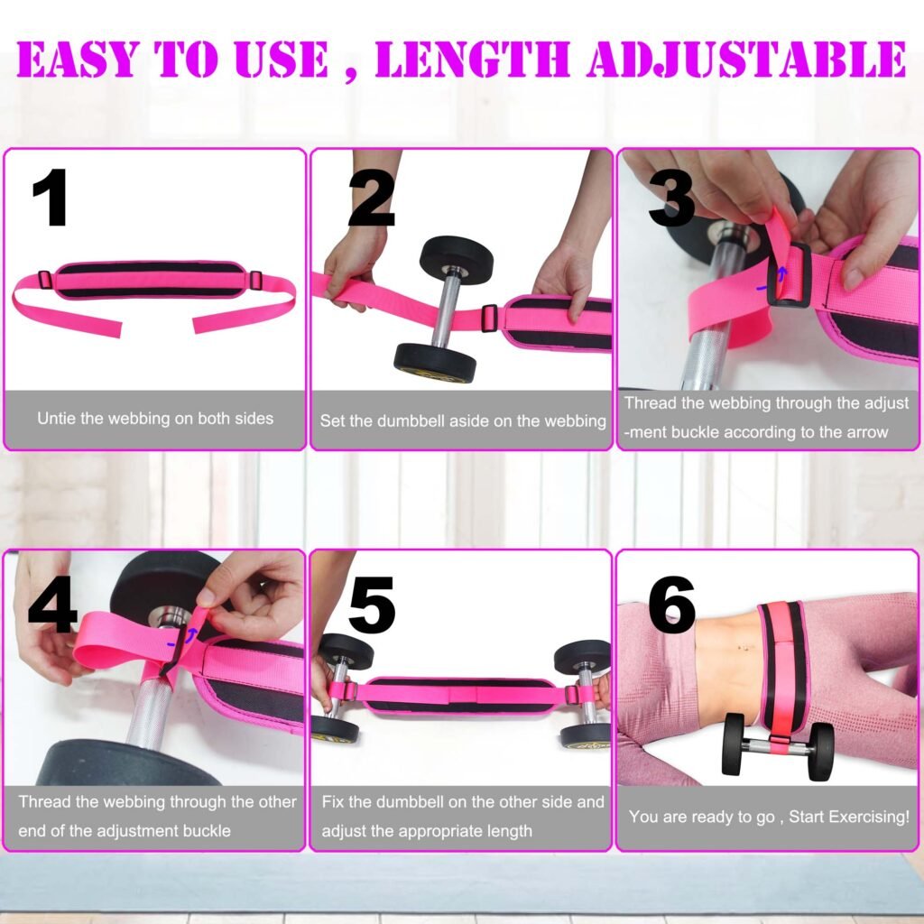 Hip Thrust Belt Glute Bridge Pad Workout with Dumbbells Kettlebells for