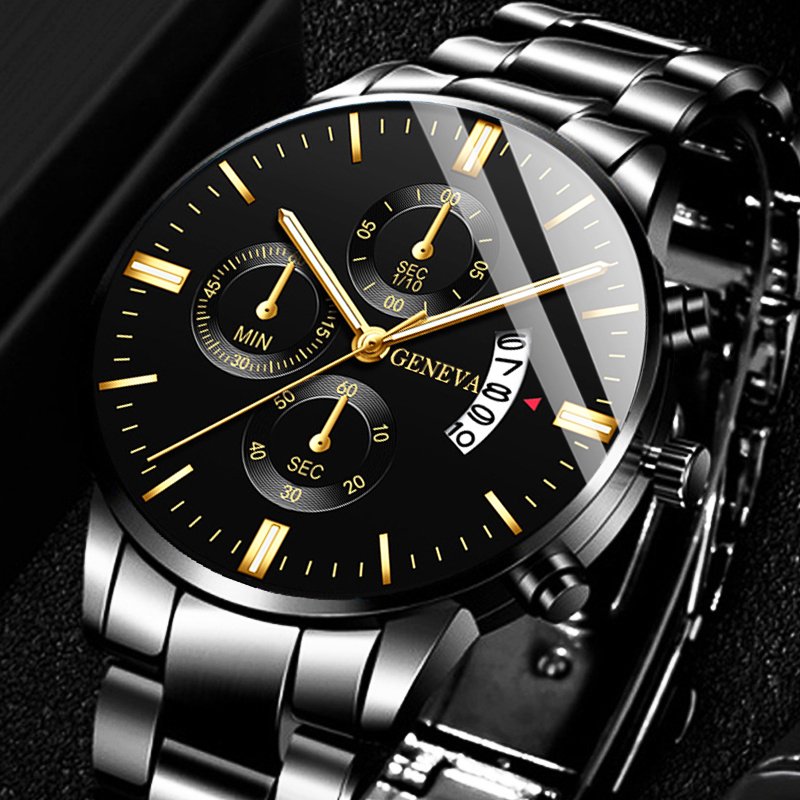 reloj hombre Fashion Men Stainless Steel Watch Luxury Calendar